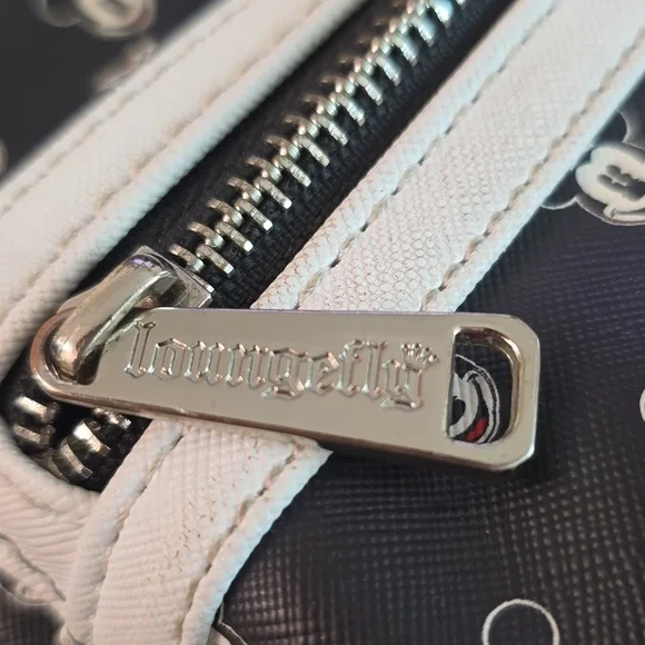 Disney Parks Loungefly Mickey Mouse Faces Mini Backpack Wristlet Black White Bag - Picture 8 of 8